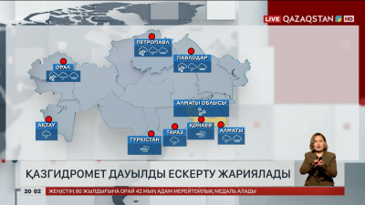 «Қазгидромет» дауылды ескерту жариялады