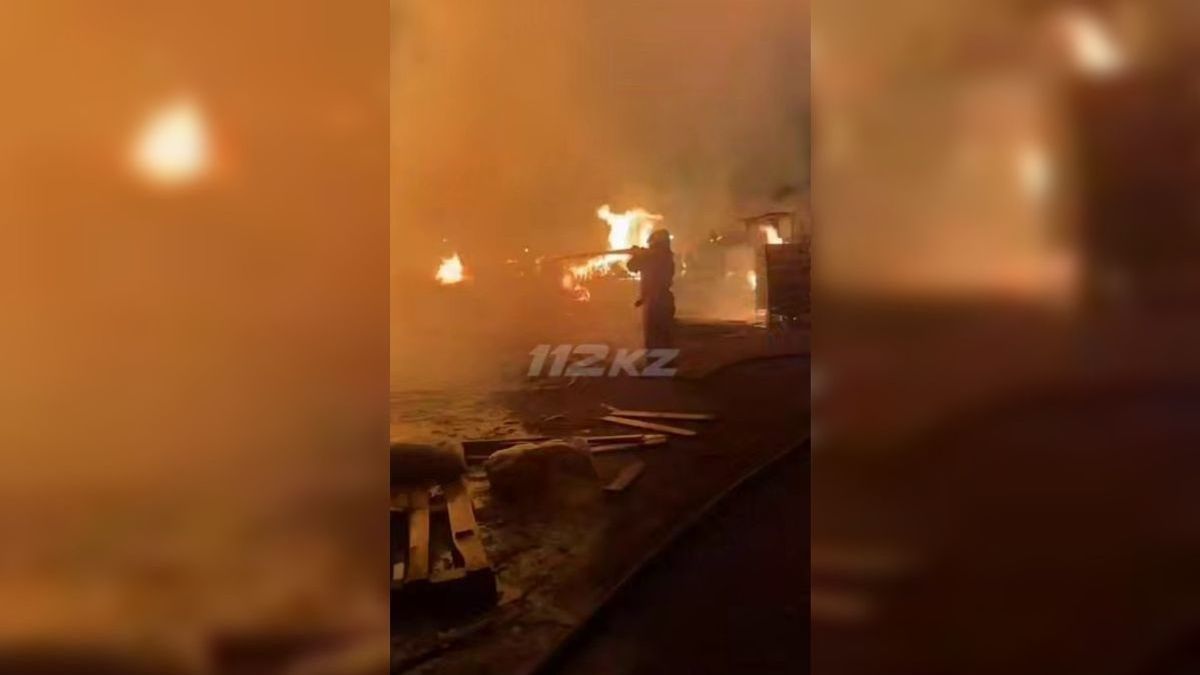 Қостанай облысында ағаш кесетін цехта өрт шықты (видео)